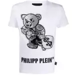 philipp plein t shirt homme pas cher teddy bear logo dollar white